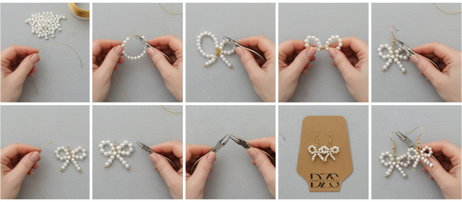 Postup při výrobě korálkových náušnic