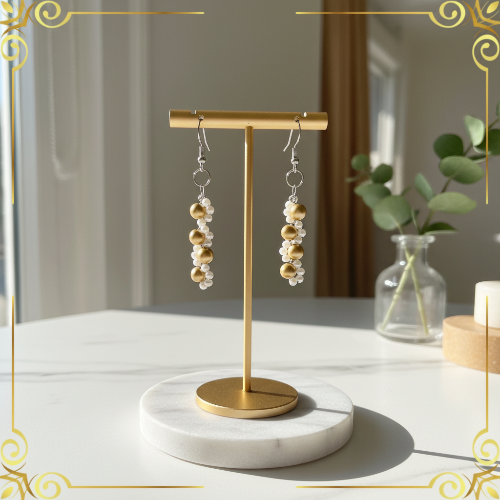 Ukázka korálkových náušnic DZS