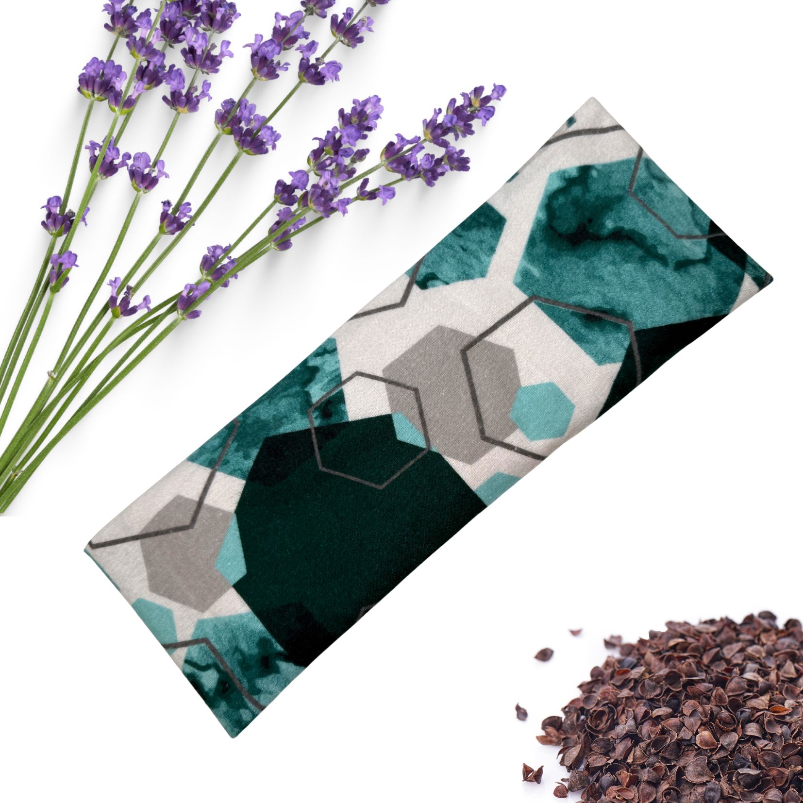 Nahřívací polštář s pohankou a levandulí geometrické tvary