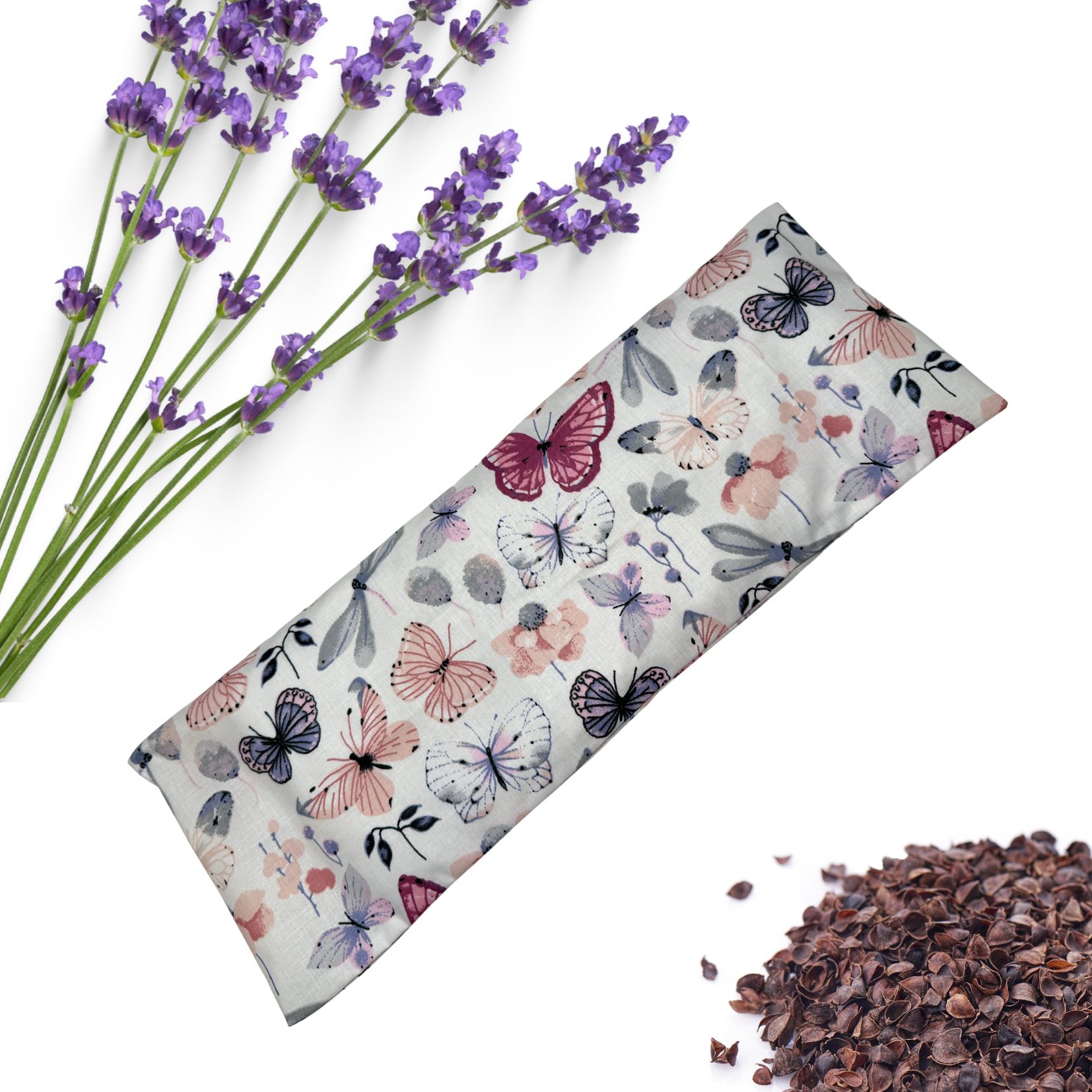 Nahřívací polštářek s pohankou a levandulí - Motýlci