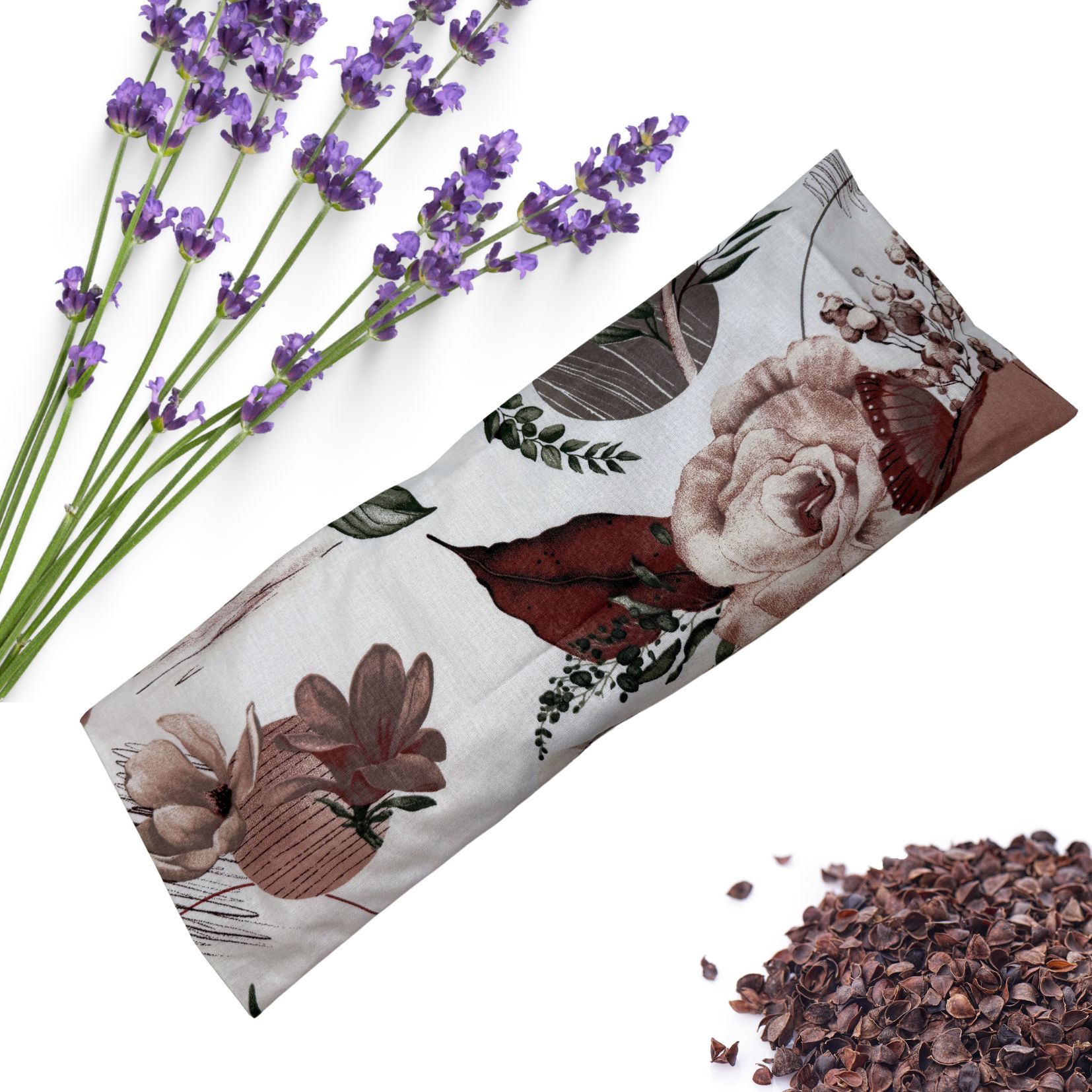 Nahřívací polštářek s pohankou a levandulí - Velké růže