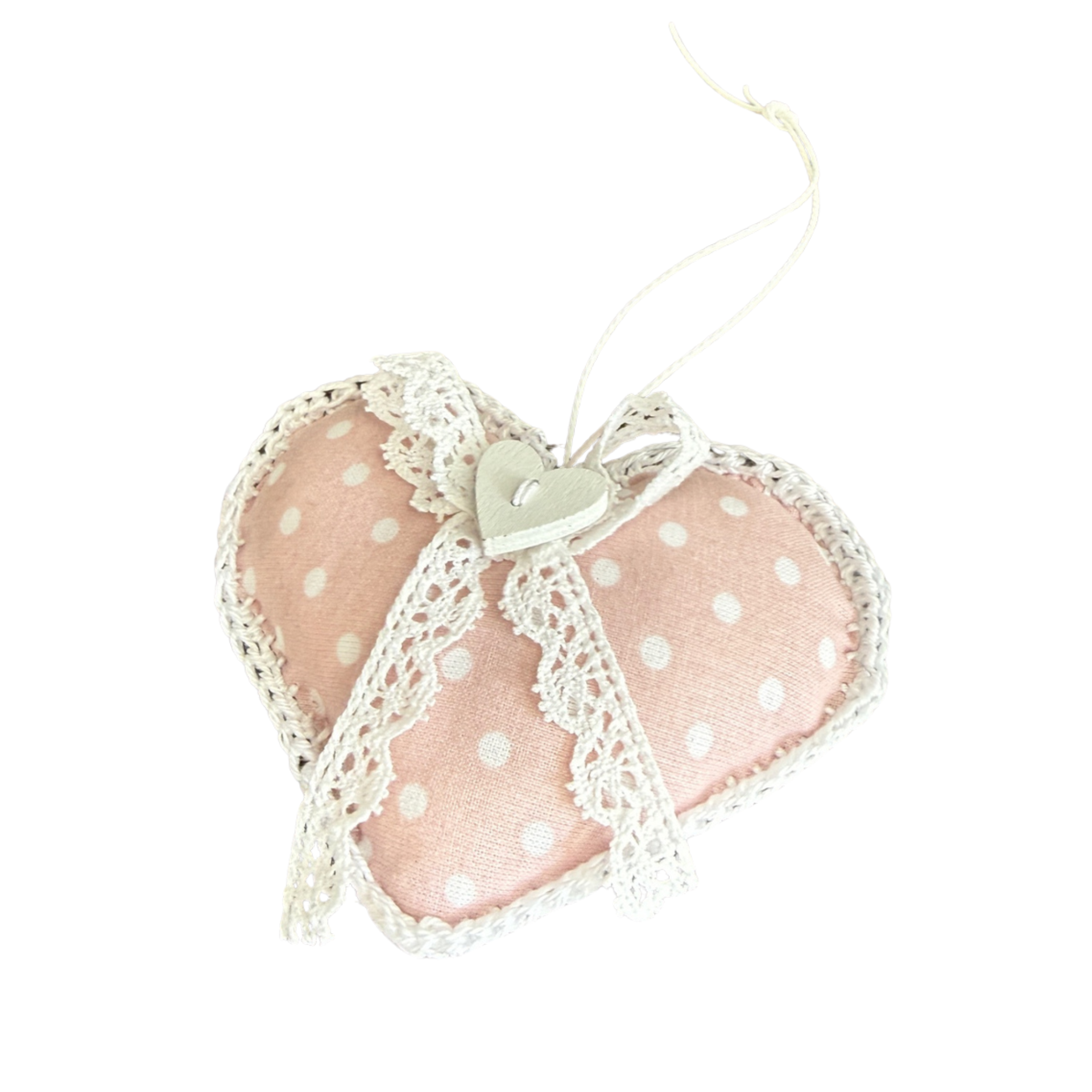 Látková srdíčka růžová