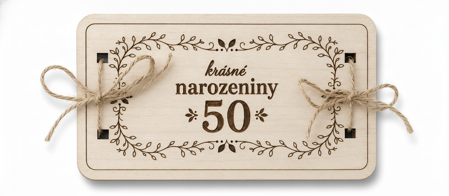  Dřevěné nejkrásnější přání k narozeninám pro muže k 50. narozeninám s osobním vzkazem